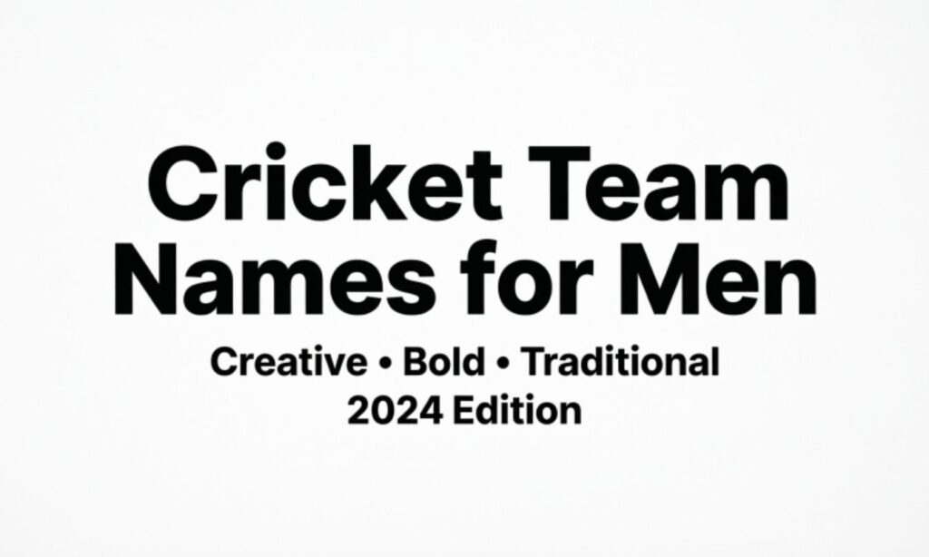 Cricket Team Names for Men