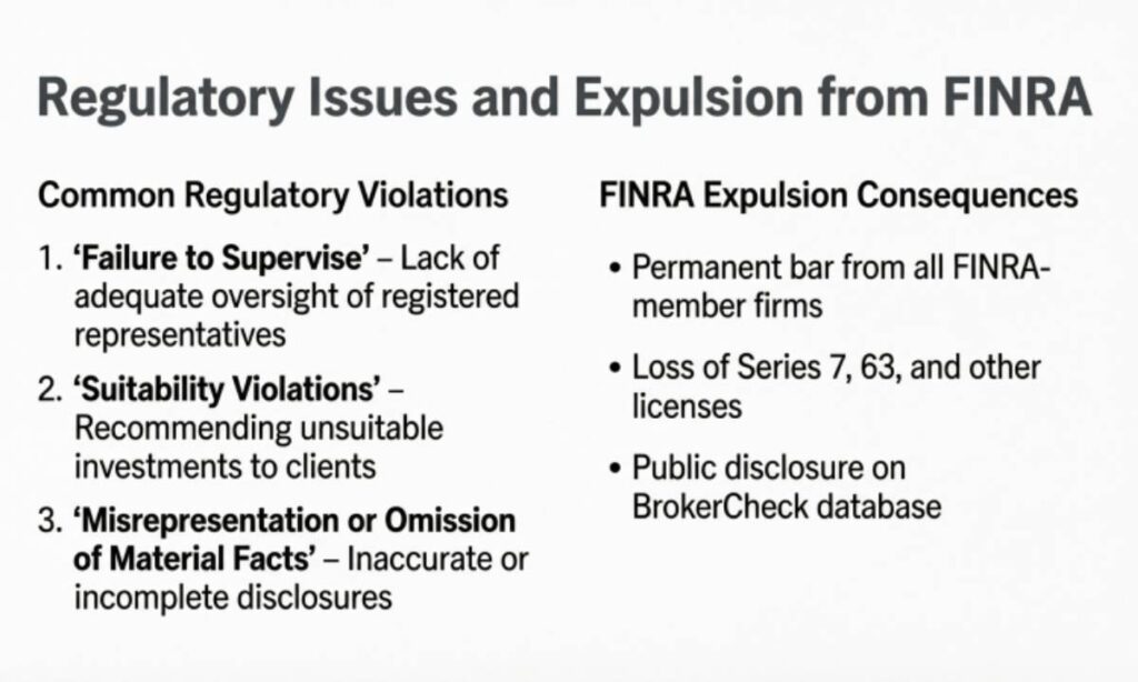 Regulatory Issues and Expulsion from FINRA