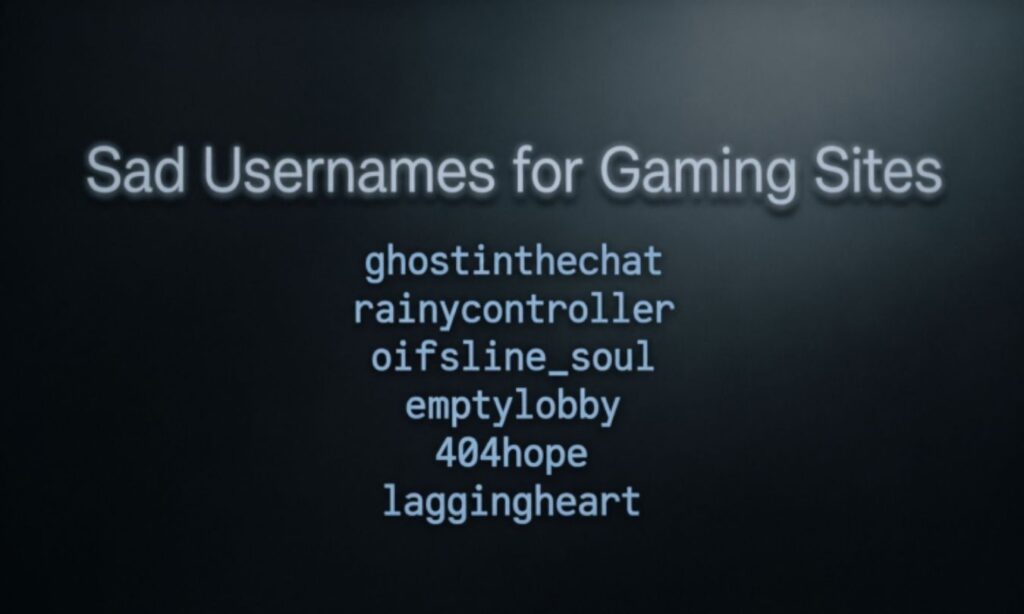 Sad Usernames for Gaming Sites