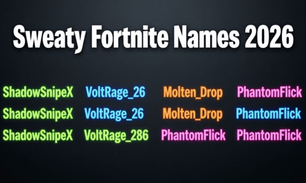 Sweaty Fortnite Names 2026