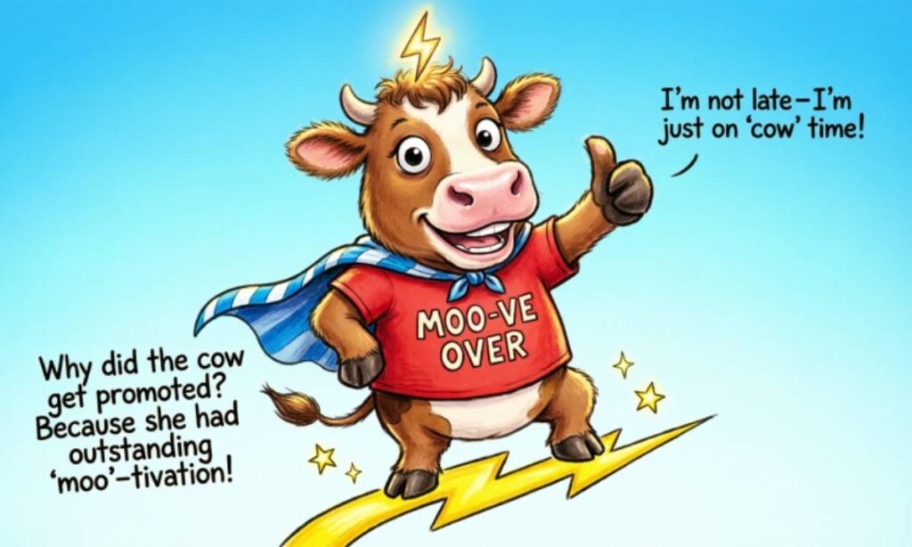 ⚡ Short Funny Cow Puns

