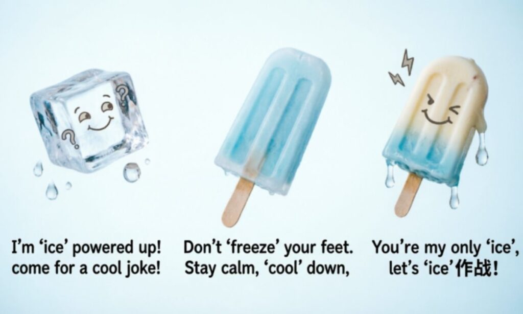 😂 Funny Ice Puns Captions